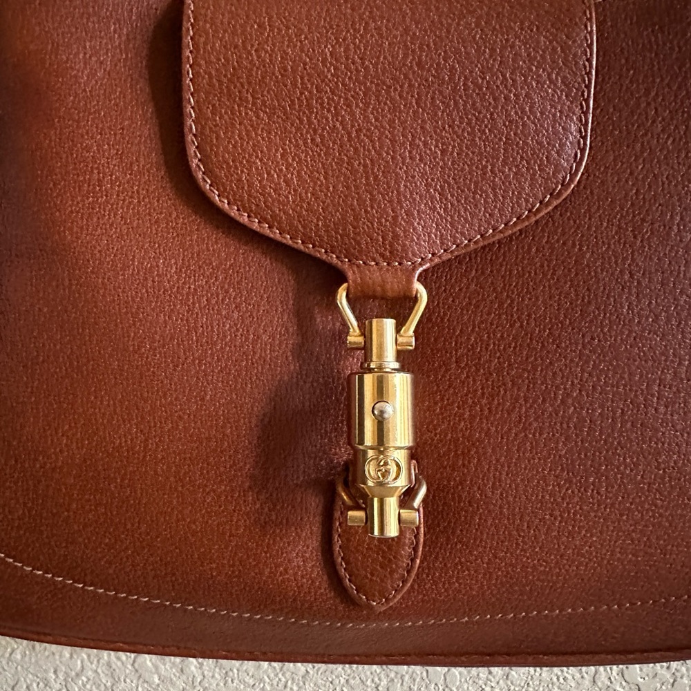 ✨AUTHENTIC GUCCI | Vintage Jackie 1961 | Brown Leather | Goldtone Hardware